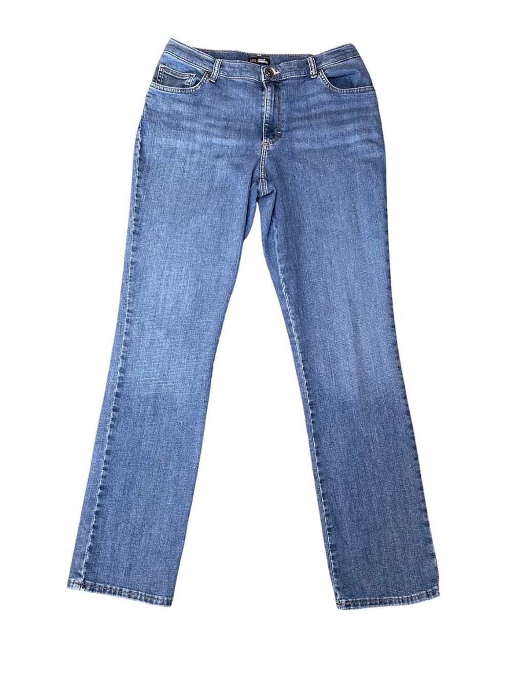 Lee Womens Jeans Relaxed Fit Just Mid Rise Sz 10 Long Straight Leg #299